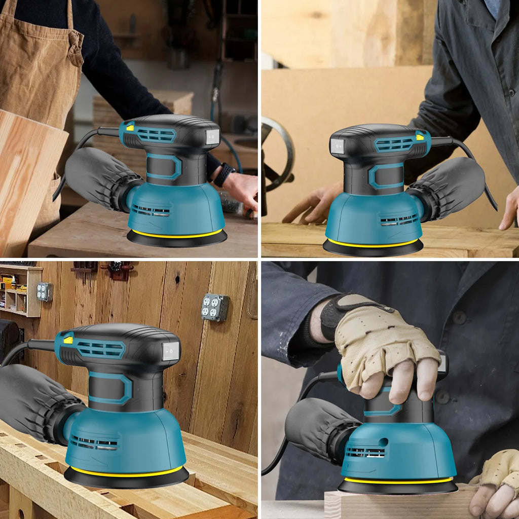 300W Electric Sander Machine Random Orbital Polisher Variable Speed Sander with 125mm Sandpaper Car Polishing Machine DIY Tools