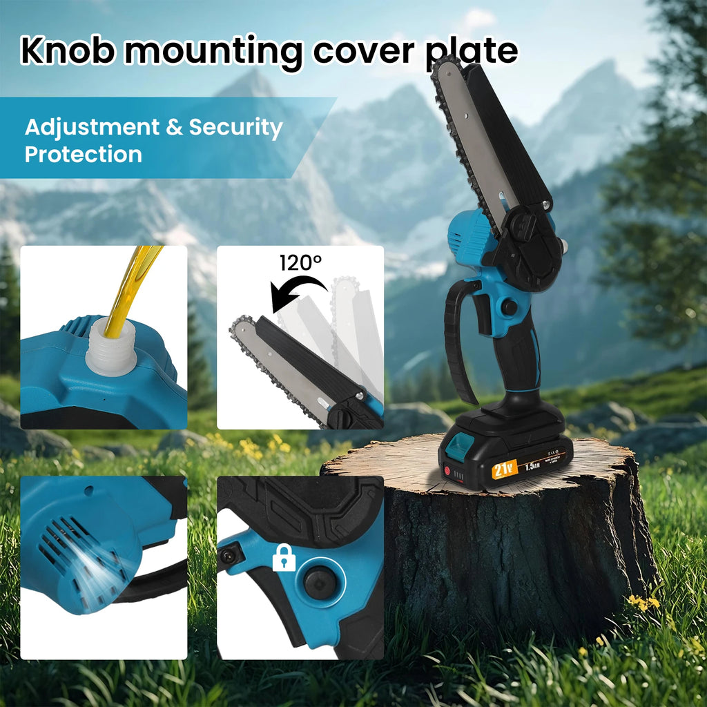 1500W Brushless 12Inch Electric Chainsaw Cordless Pruning Woodworking Power Tool Handheld Garden Cutter For Makita 18V Battery
