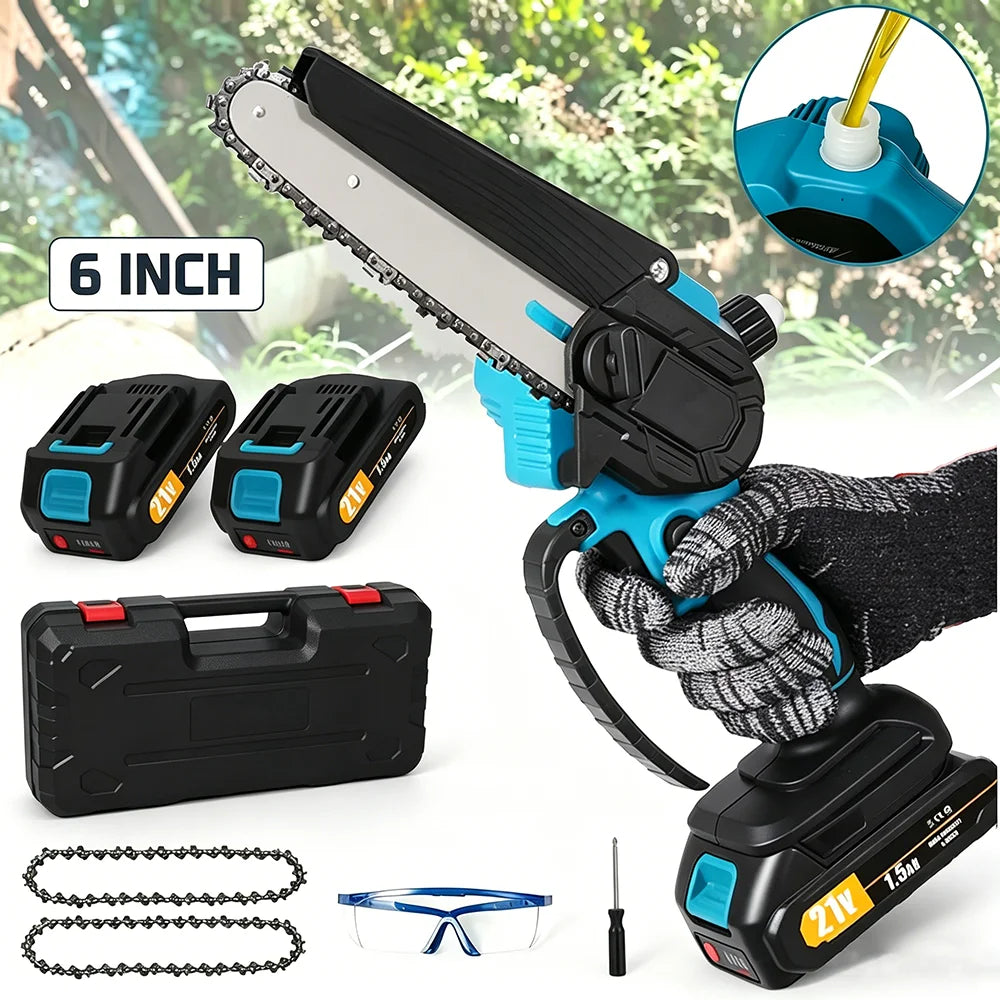 1500W Brushless 12Inch Electric Chainsaw Cordless Pruning Woodworking Power Tool Handheld Garden Cutter For Makita 18V Battery