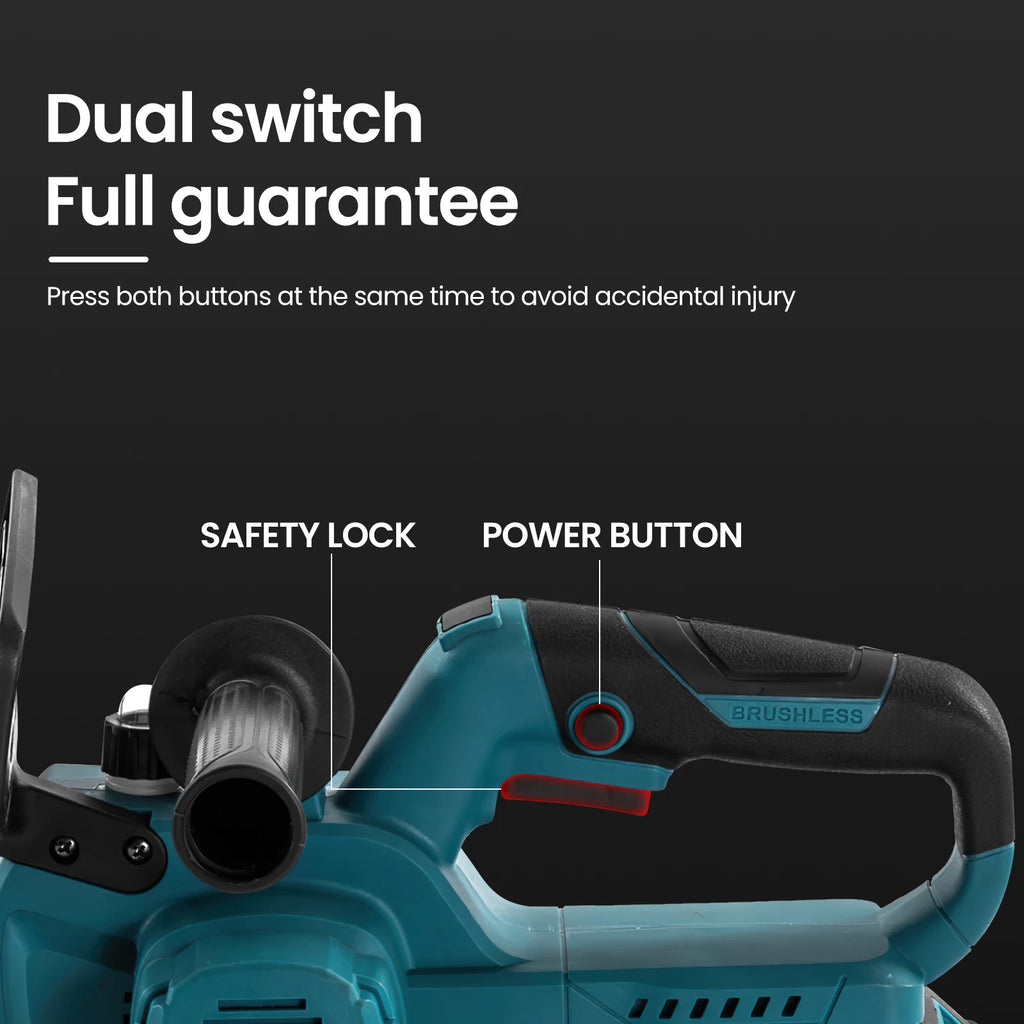 1500W Brushless 12Inch Electric Chainsaw Cordless Pruning Woodworking Power Tool Handheld Garden Cutter For Makita 18V Battery