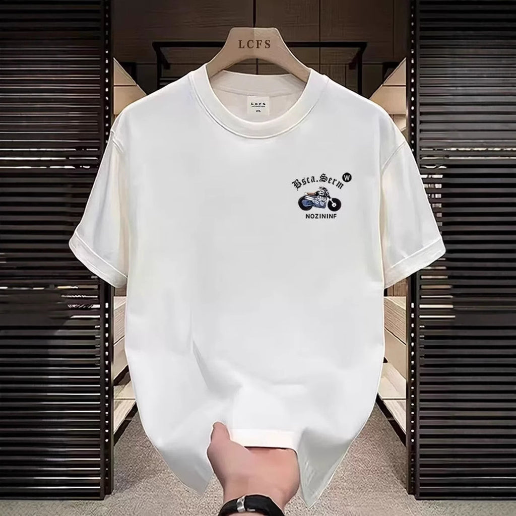 New Men's and Women's T-Shirts Trendy Versatile Printed Summer Ins Round Neck Pure Cotton Men's Short Sleeve Trendy Brand European and American