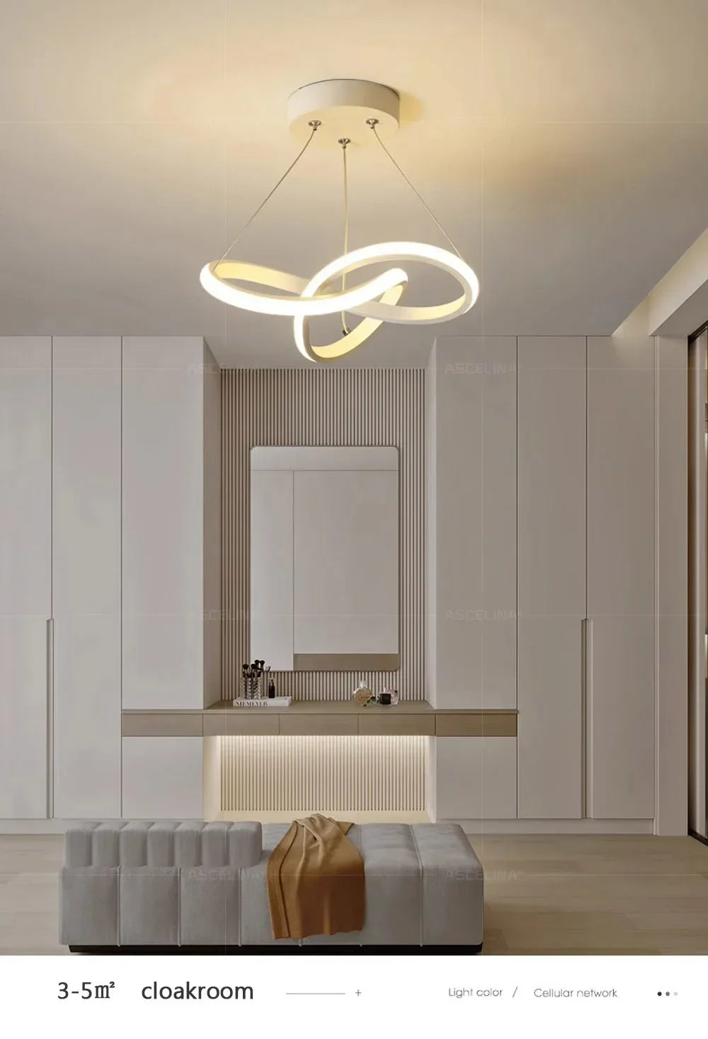 Modern LED Pendant Light With Irregular Streamlined Design Creative Small Hanging Light For Bedrooms Dining Rooms Study Rooms