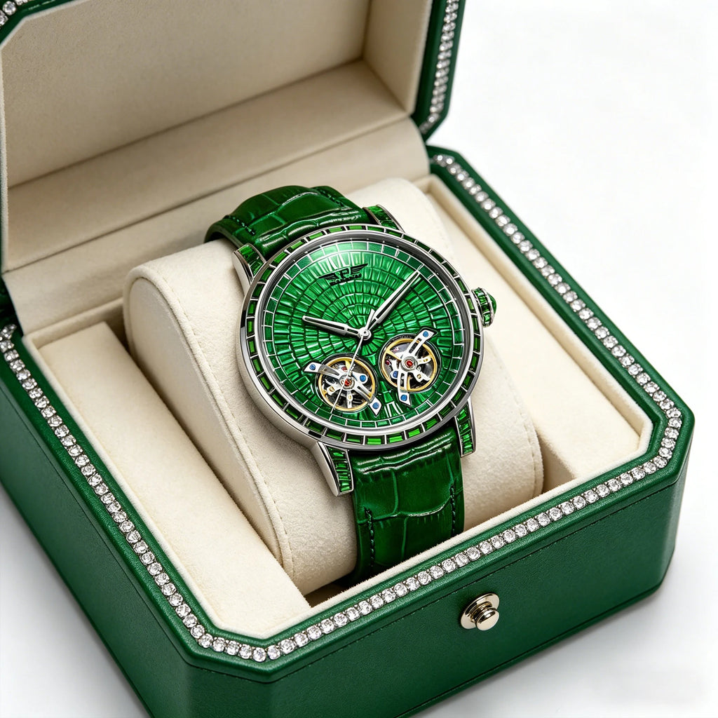 2026 PINDU Design New Double Flying Wheel Mechanical Watch Men Top Luxury Watch Sapphire Glass Waterproof Diamond Watch Leather