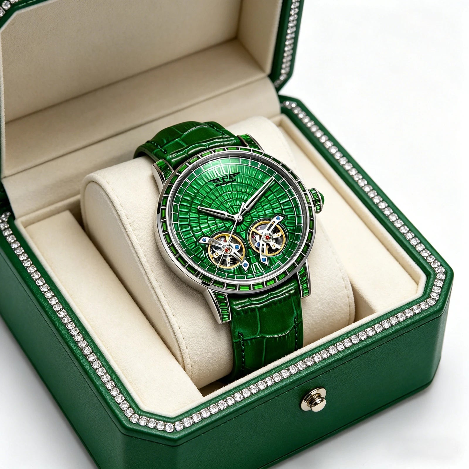 2026 PINDU Design New Double Flying Wheel Mechanical Watch Men Top Luxury Watch Sapphire Glass Waterproof Diamond Watch Leather