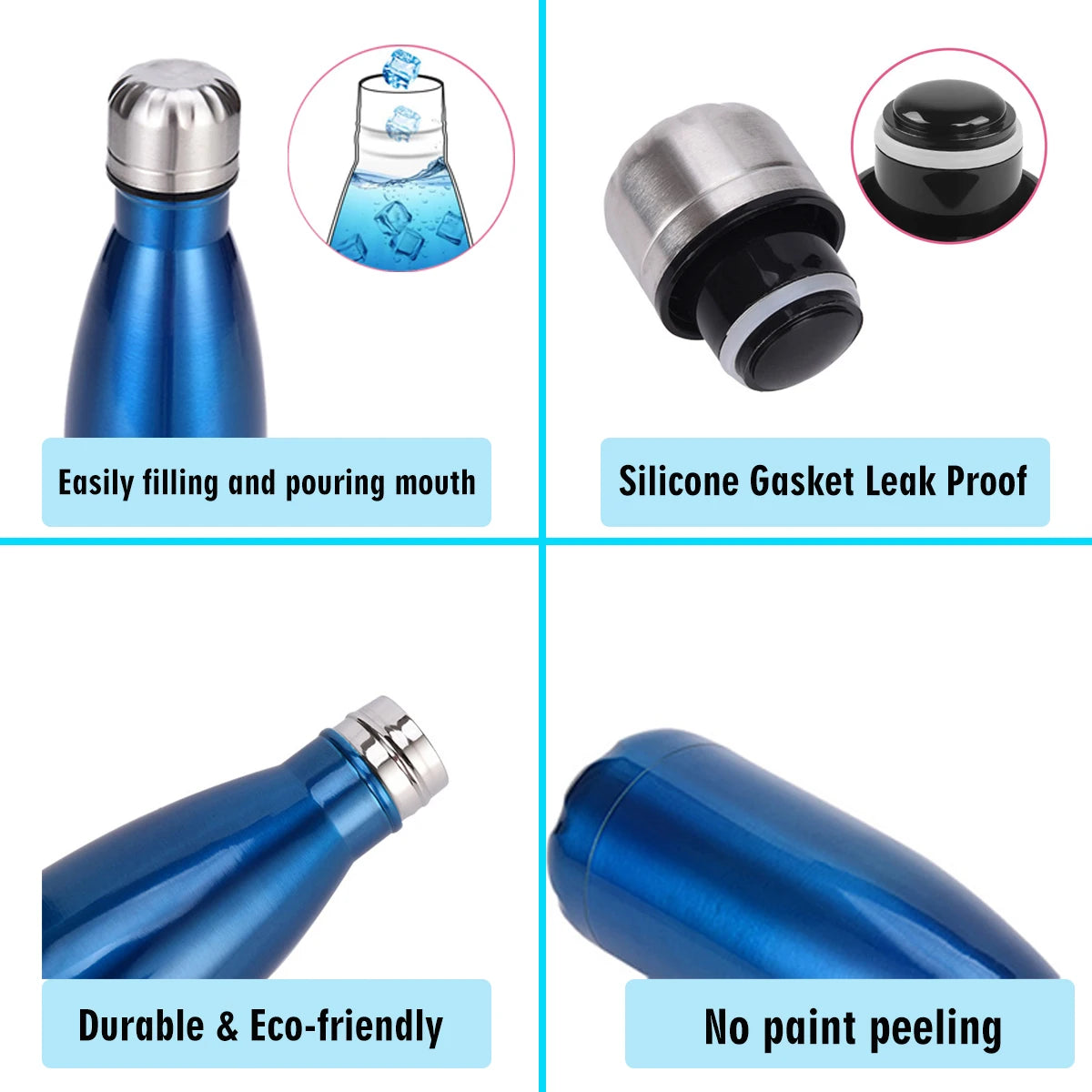 Personalized Kids Water Bottle with Name & Icon Kids Water Bottle - Back to School, Christmas & Birthday Gift for Boys & Girls
