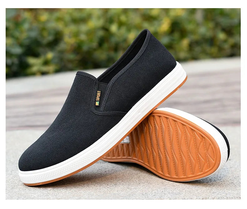 Men Canvas Shoe Casual Sneaker for MenLight Slip-on Vulcanized Comfortable Male Flats Loafers New Black Trainers Zapatos Hombre
