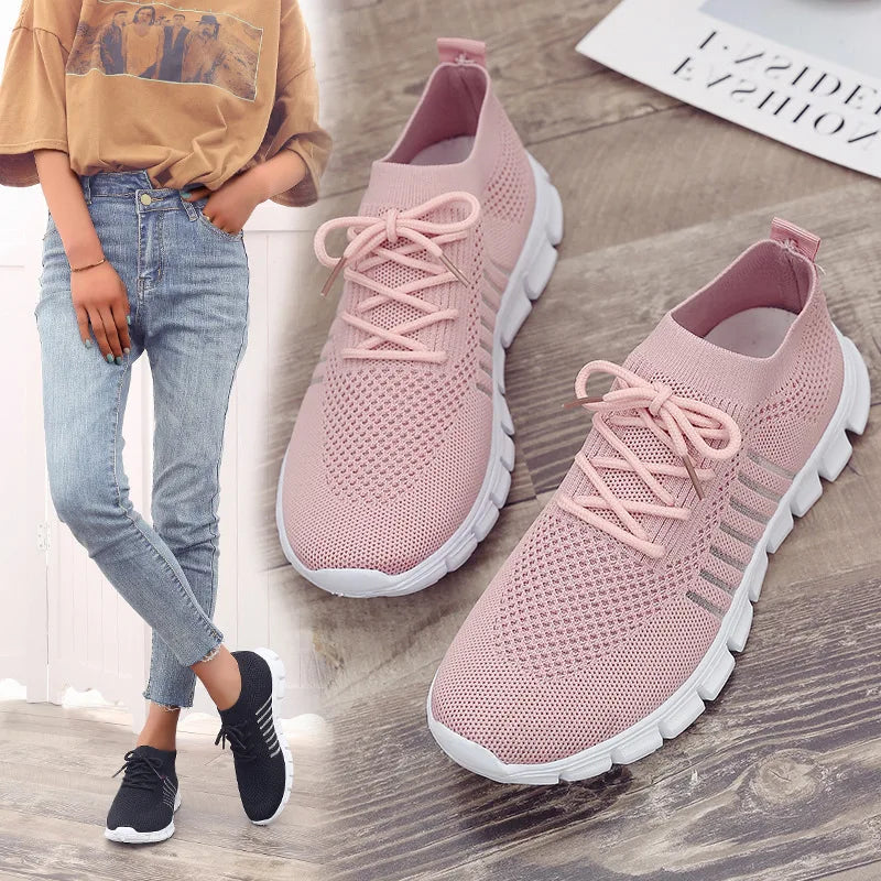 Zapatillas Mujer 2025 Trendy Mesh Platform Sneakers Socks Shoes Tenis Breathable Socofy Casual Sports Shoes Women Flats 1684