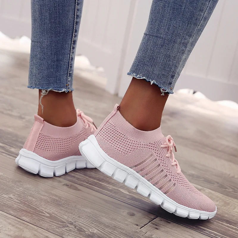 Zapatillas Mujer 2025 Trendy Mesh Platform Sneakers Socks Shoes Tenis Breathable Socofy Casual Sports Shoes Women Flats 1684