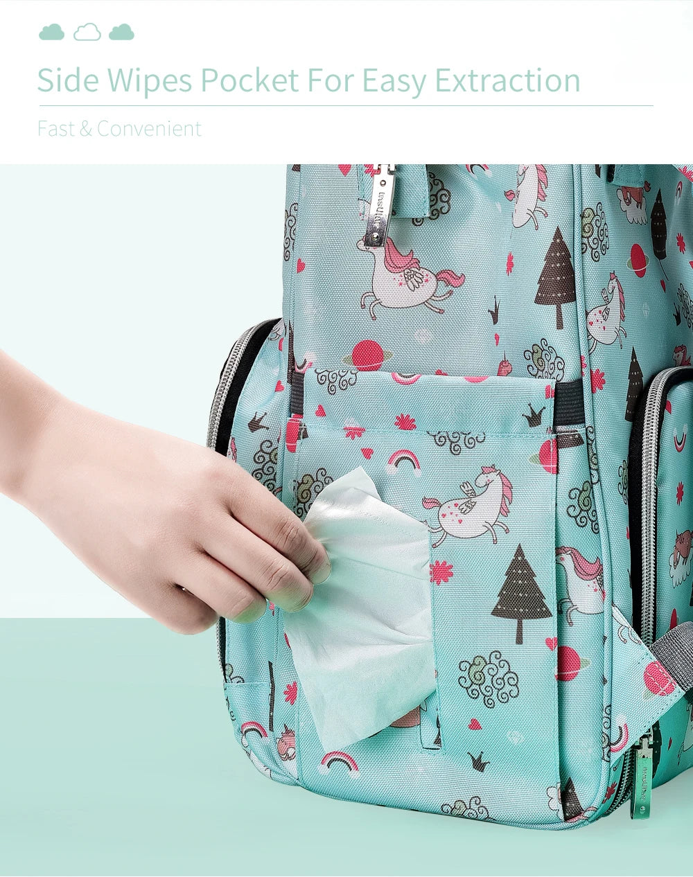 INSULAR Maternity Organizer Mummy Bag Nappy Backpack Travel Hanging Stroller Diaper Bag for Baby Care - Mom's Essentials