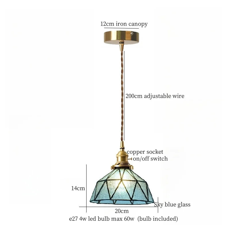 IWHD Nordic Colorful Glass LED Pendant Light Fixtures Cafe Loft Bedside Living Dining Room Bar Vintage Brass Hanglamp luminaire