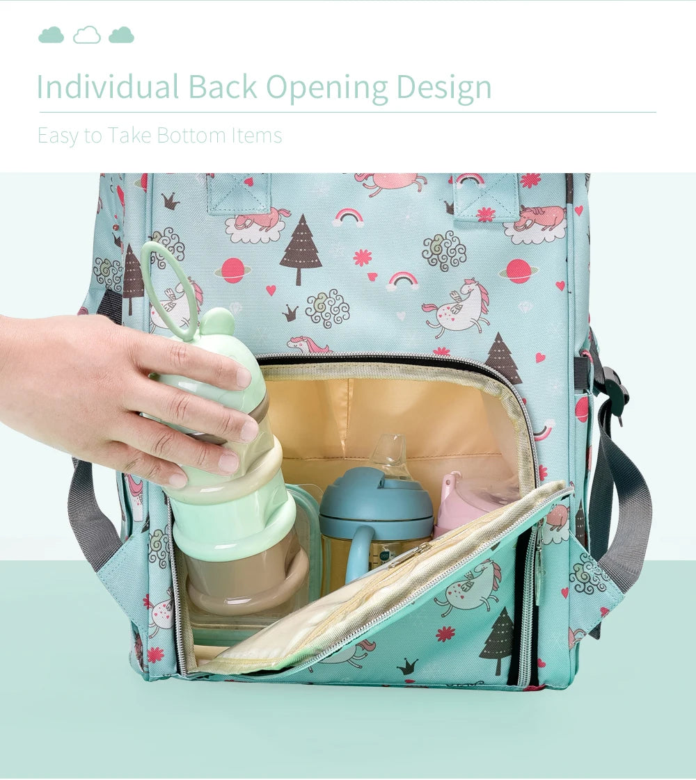 INSULAR Maternity Organizer Mummy Bag Nappy Backpack Travel Hanging Stroller Diaper Bag for Baby Care - Mom's Essentials