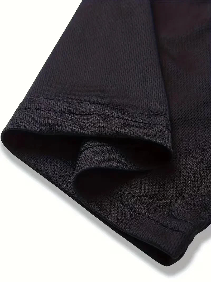 New summer fitness sportswear for men, short-sleeved T-shirt and shorts two-piece set, breathable and quick-drying casual wear.