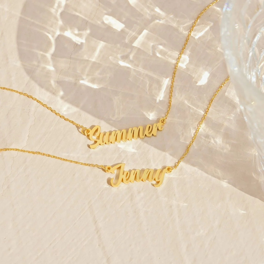 Custom Name Necklace for Women Personalised Cursive Letter Pendant Stainless Steel Jewelry Men Chain Choker Collar Personalizado