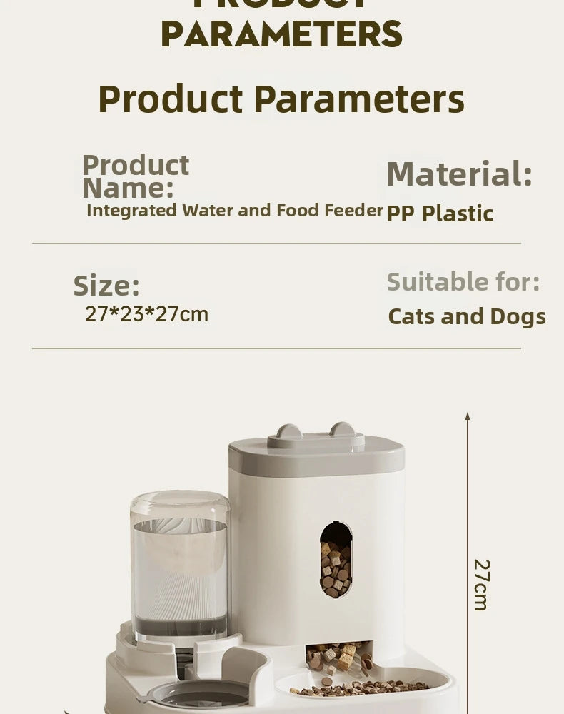 26 New Model Automatic Cat Feeder Dog Bowl Pet Bowl Cat Dish 2-in-1 Water Dispenser Cat Bowl Pet Supplies