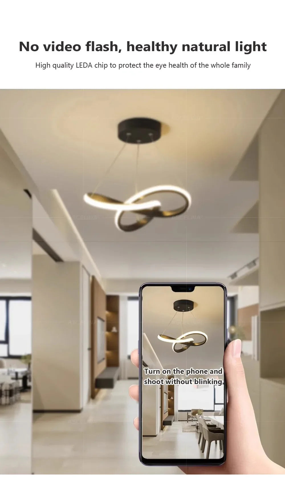 Modern LED Pendant Light With Irregular Streamlined Design Creative Small Hanging Light For Bedrooms Dining Rooms Study Rooms