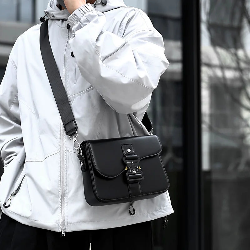 High-End Men's Stylish Crossbody Bag PU Leather Sling Bag Minimalist Business Shoulder Bag Perfect for Daily Commute Travel