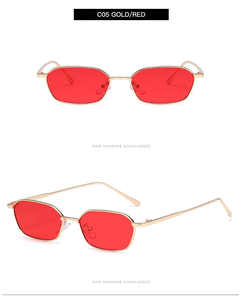 Fashion Small Rectangle Sunglasses Men Women Vintage Square Driving Sun Glasses Luxury Brand Metal Frame Eyewear Gafas De Sol