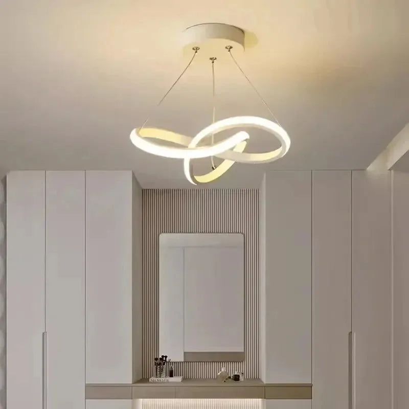 Modern LED Pendant Light With Irregular Streamlined Design Creative Small Hanging Light For Bedrooms Dining Rooms Study Rooms