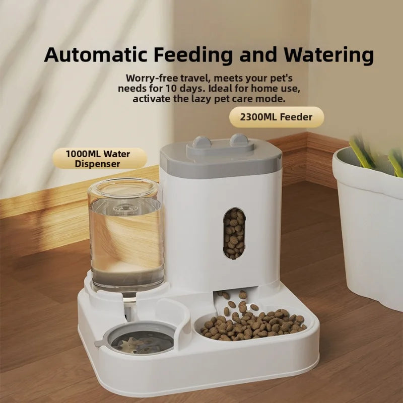 26 New Model Automatic Cat Feeder Dog Bowl Pet Bowl Cat Dish 2-in-1 Water Dispenser Cat Bowl Pet Supplies