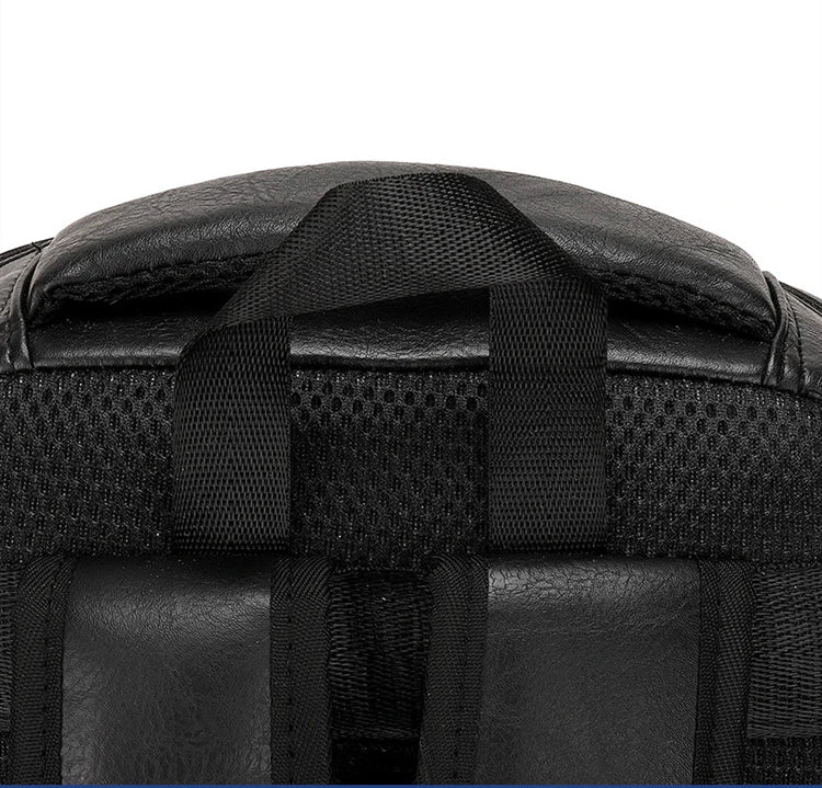High Quality USB Charging Backpack Men PU Leather Bagpack Large Laptop Backpacks Male Mochilas Schoolbag For Teenagers Boys