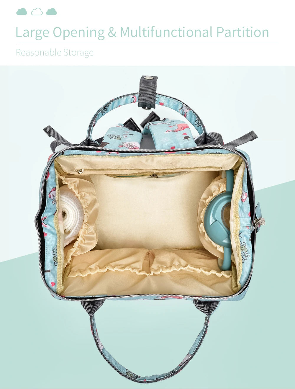 INSULAR Maternity Organizer Mummy Bag Nappy Backpack Travel Hanging Stroller Diaper Bag for Baby Care - Mom's Essentials