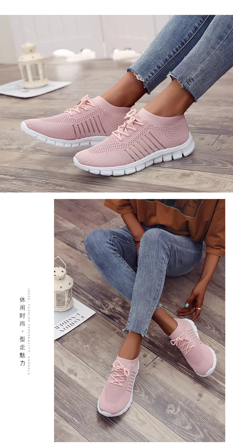 Zapatillas Mujer 2025 Trendy Mesh Platform Sneakers Socks Shoes Tenis Breathable Socofy Casual Sports Shoes Women Flats 1684