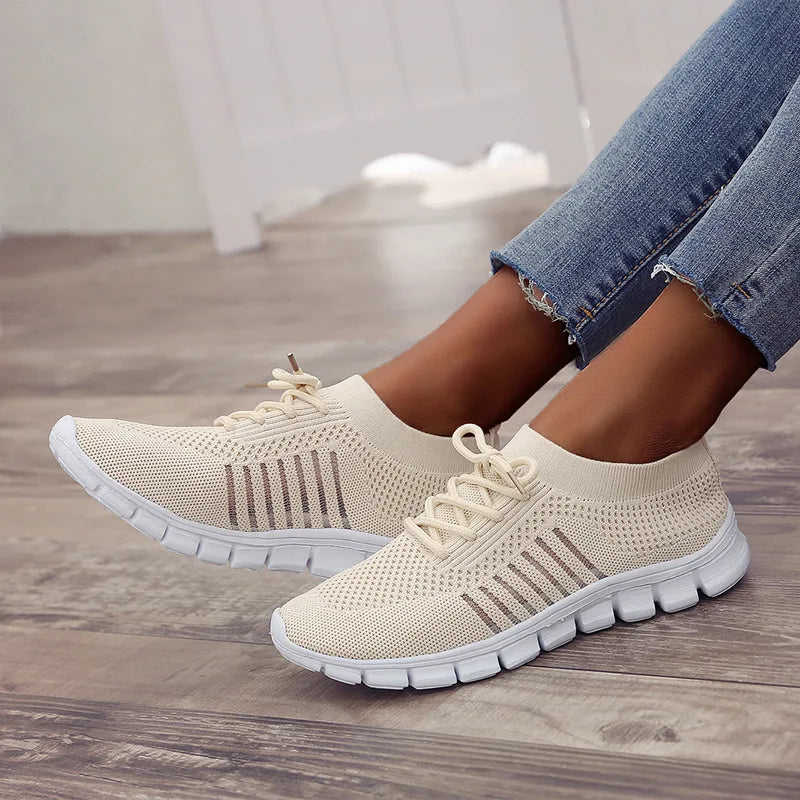 Zapatillas Mujer 2025 Trendy Mesh Platform Sneakers Socks Shoes Tenis Breathable Socofy Casual Sports Shoes Women Flats 1684