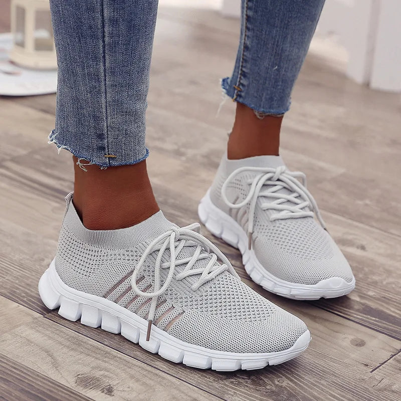 Zapatillas Mujer 2025 Trendy Mesh Platform Sneakers Socks Shoes Tenis Breathable Socofy Casual Sports Shoes Women Flats 1684