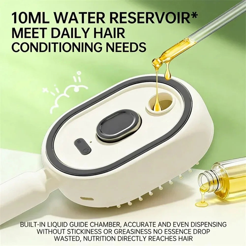 Electric Spray Hair Brush Rechargeable Water Spray Hair Brush Anti-Static Hair Brush Reduce Frizz Electric Steam Massage Comb