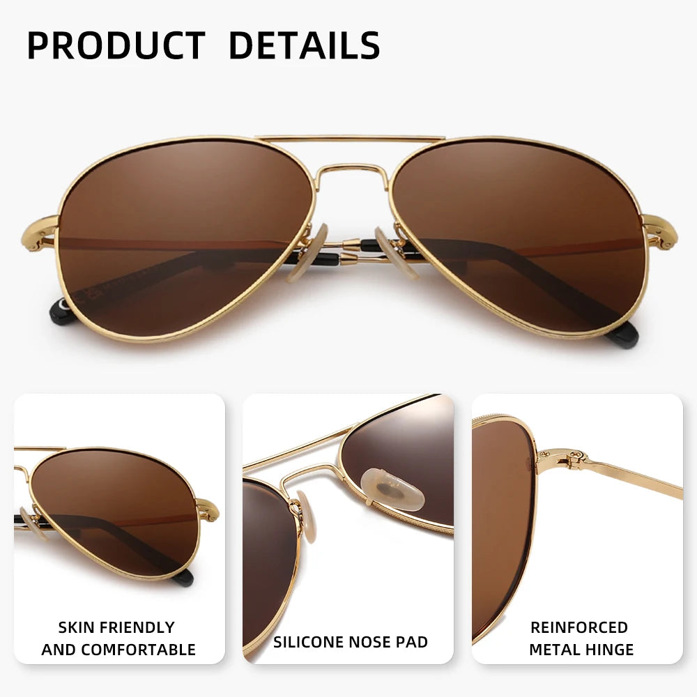 Fashion Pilot Polarized Sunglasses For Men Women Driving Metal Sun Glasses  UV400 Oculos Gafas De Sol