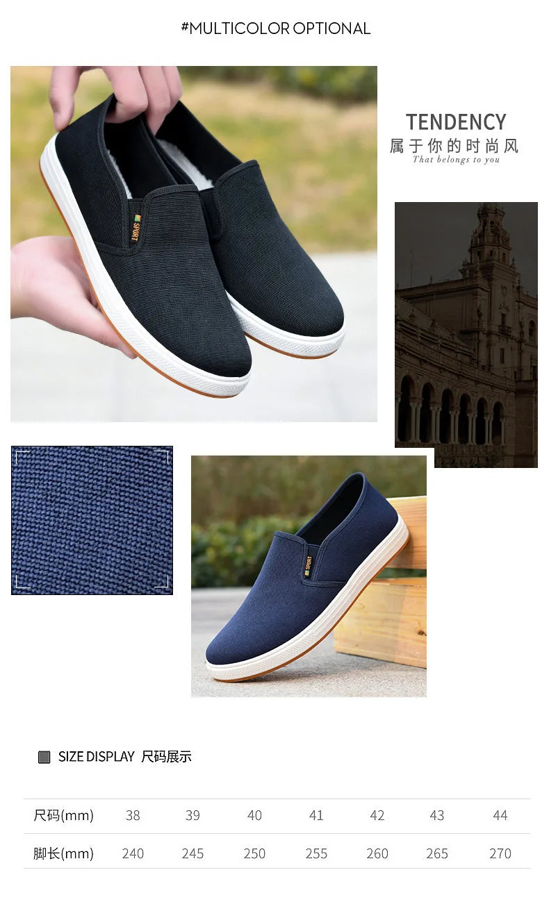 Men Canvas Shoe Casual Sneaker for MenLight Slip-on Vulcanized Comfortable Male Flats Loafers New Black Trainers Zapatos Hombre