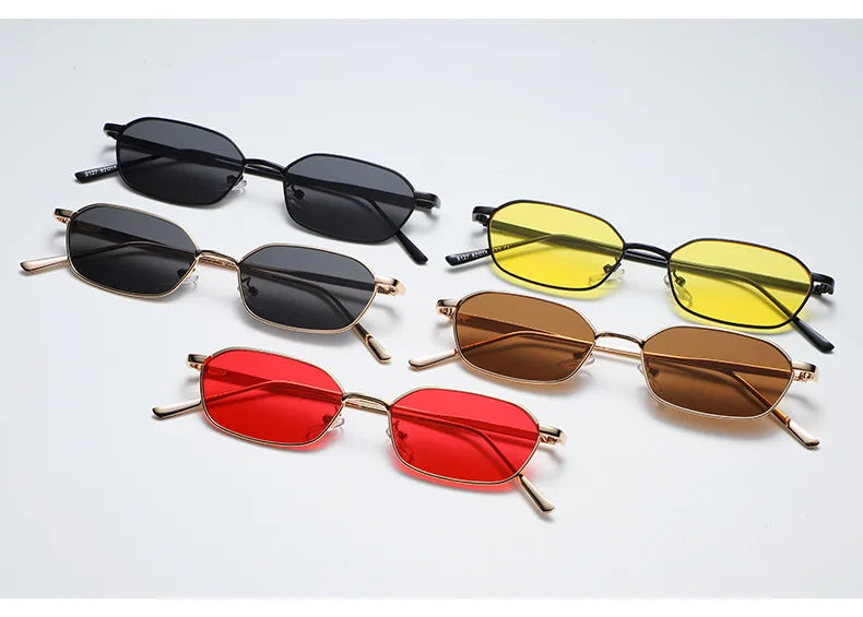 Fashion Small Rectangle Sunglasses Men Women Vintage Square Driving Sun Glasses Luxury Brand Metal Frame Eyewear Gafas De Sol