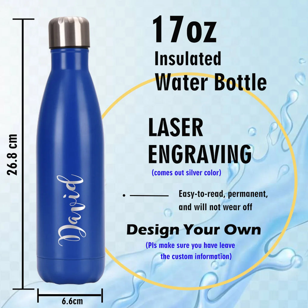 Personalized Kids Water Bottle with Name & Icon Kids Water Bottle - Back to School, Christmas & Birthday Gift for Boys & Girls