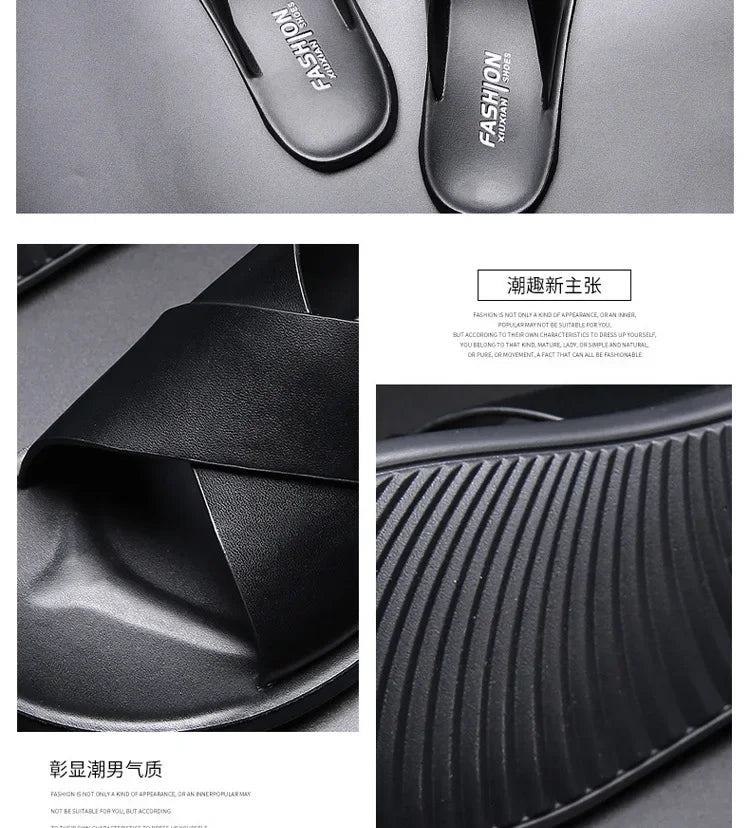 Sandals for Men Slippers Genuine Leather Luxury Brand Fashion  Men Flats Casual Non-slip Beach Sandalia Zapatos Hombre 2026