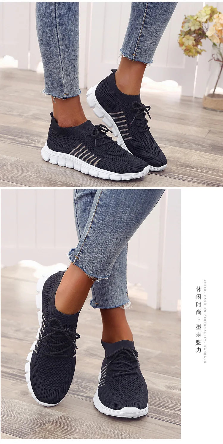 Zapatillas Mujer 2025 Trendy Mesh Platform Sneakers Socks Shoes Tenis Breathable Socofy Casual Sports Shoes Women Flats 1684