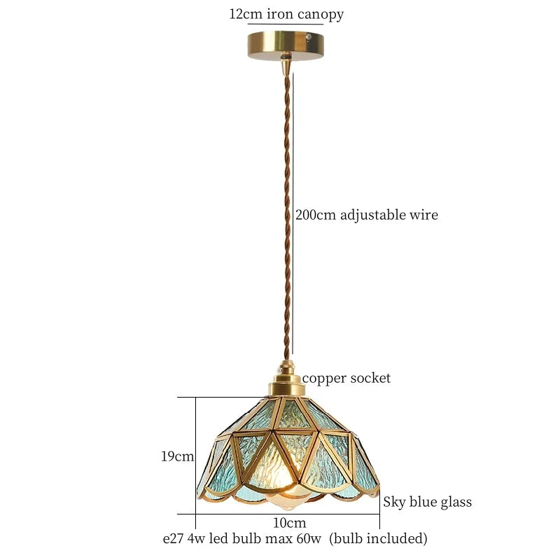 IWHD Nordic Colorful Glass LED Pendant Light Fixtures Cafe Loft Bedside Living Dining Room Bar Vintage Brass Hanglamp luminaire