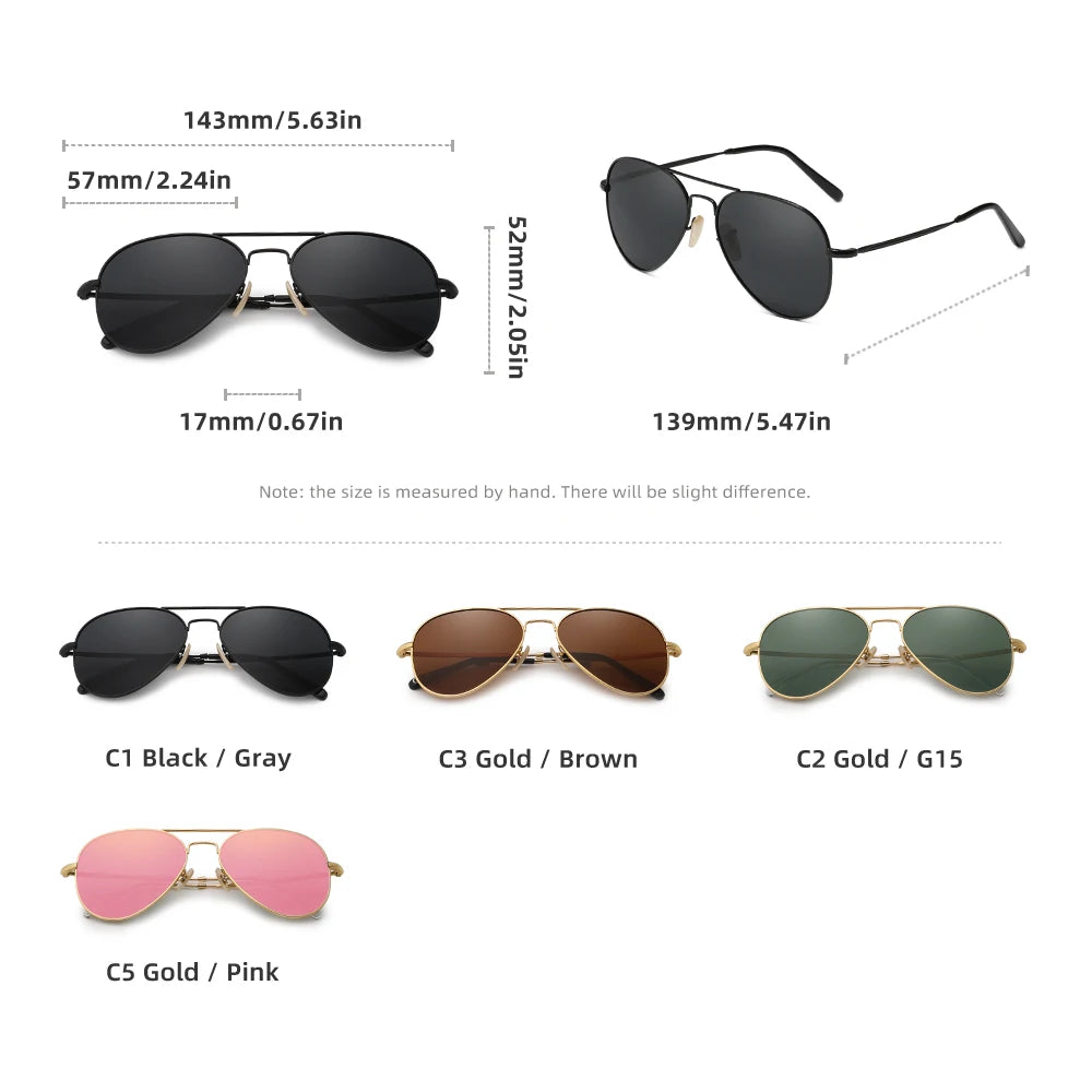 Fashion Pilot Polarized Sunglasses For Men Women Driving Metal Sun Glasses  UV400 Oculos Gafas De Sol