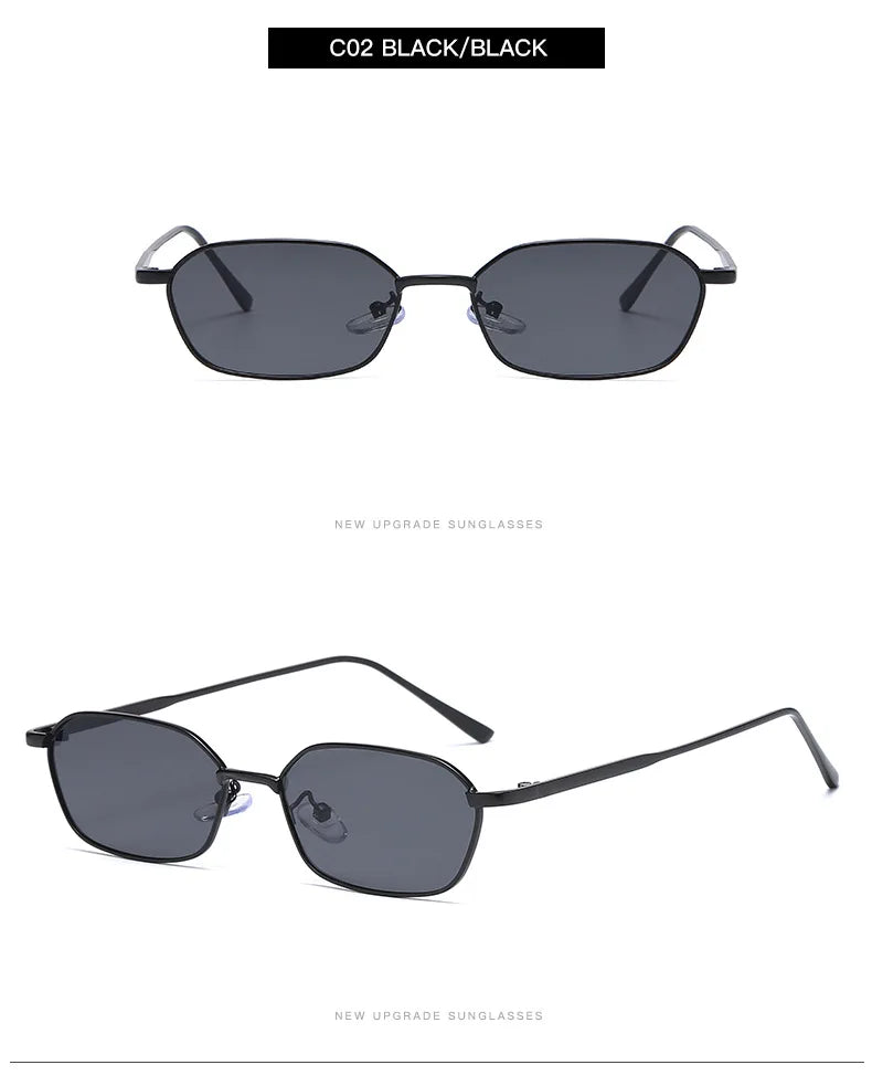 Fashion Small Rectangle Sunglasses Men Women Vintage Square Driving Sun Glasses Luxury Brand Metal Frame Eyewear Gafas De Sol