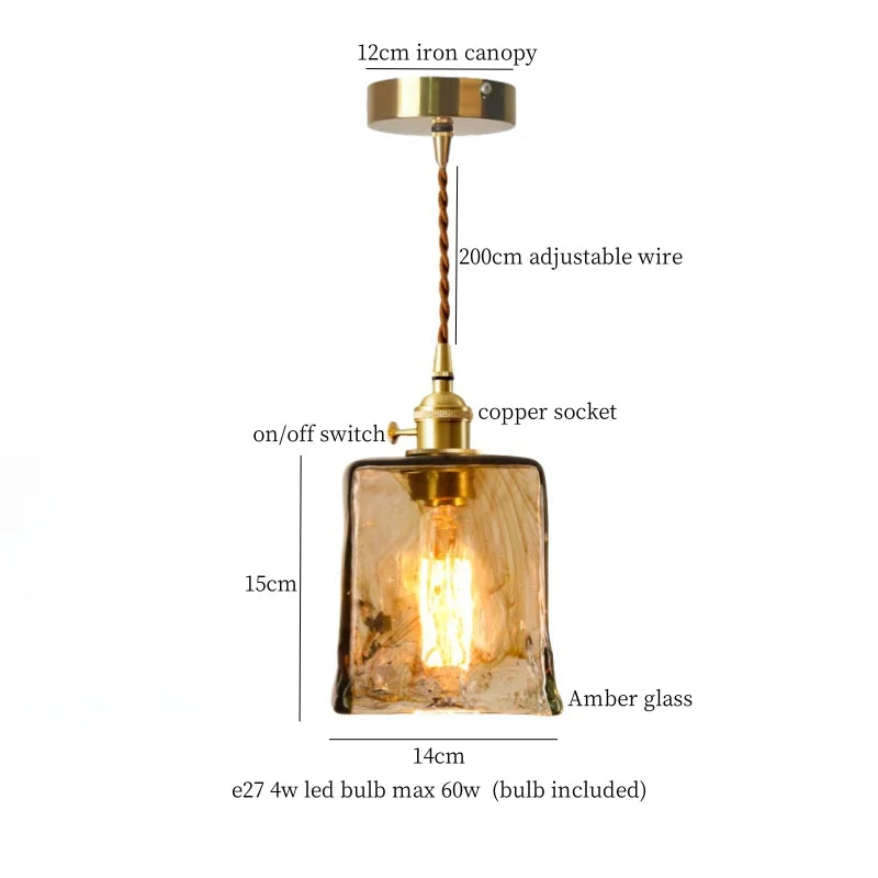IWHD Nordic Colorful Glass LED Pendant Light Fixtures Cafe Loft Bedside Living Dining Room Bar Vintage Brass Hanglamp luminaire
