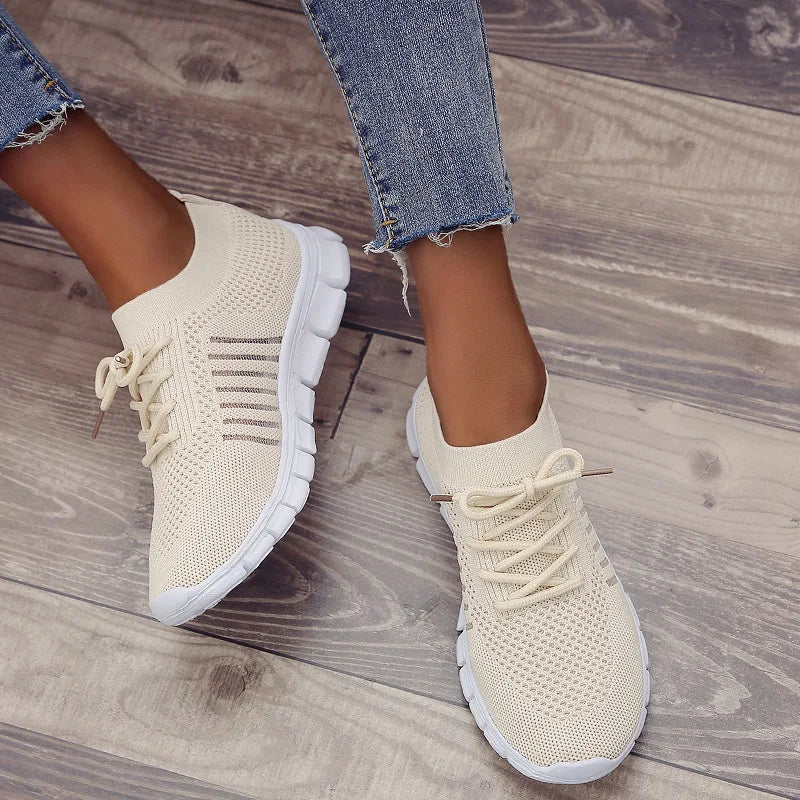 Zapatillas Mujer 2025 Trendy Mesh Platform Sneakers Socks Shoes Tenis Breathable Socofy Casual Sports Shoes Women Flats 1684