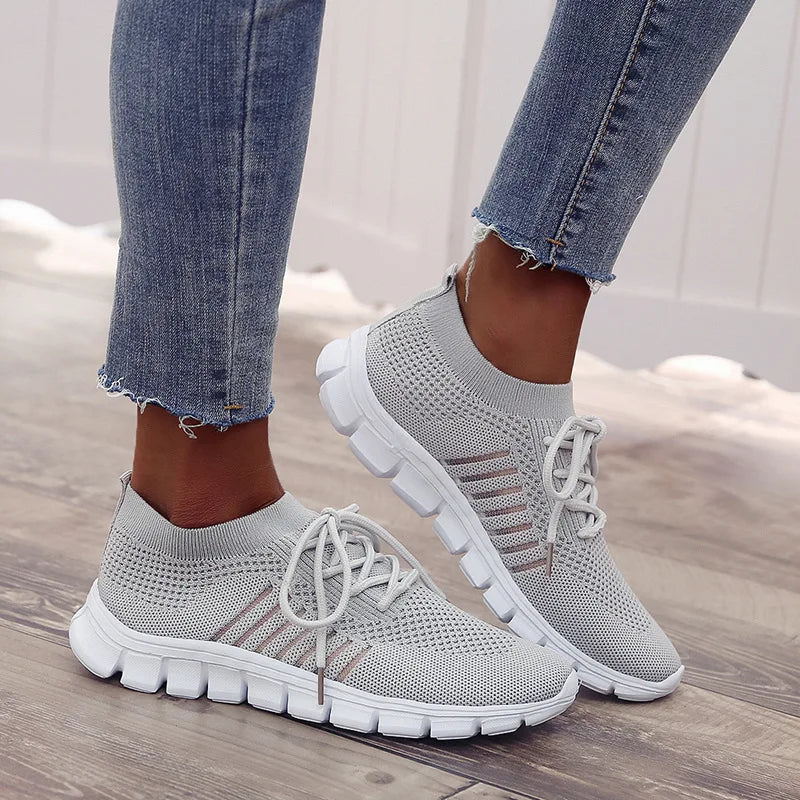 Zapatillas Mujer 2025 Trendy Mesh Platform Sneakers Socks Shoes Tenis Breathable Socofy Casual Sports Shoes Women Flats 1684