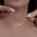 Personalized Handwriting Name Necklaces For Women Fashion Custom Nameplate Jewelry Stainless Steel Collarbone Necklace Collier