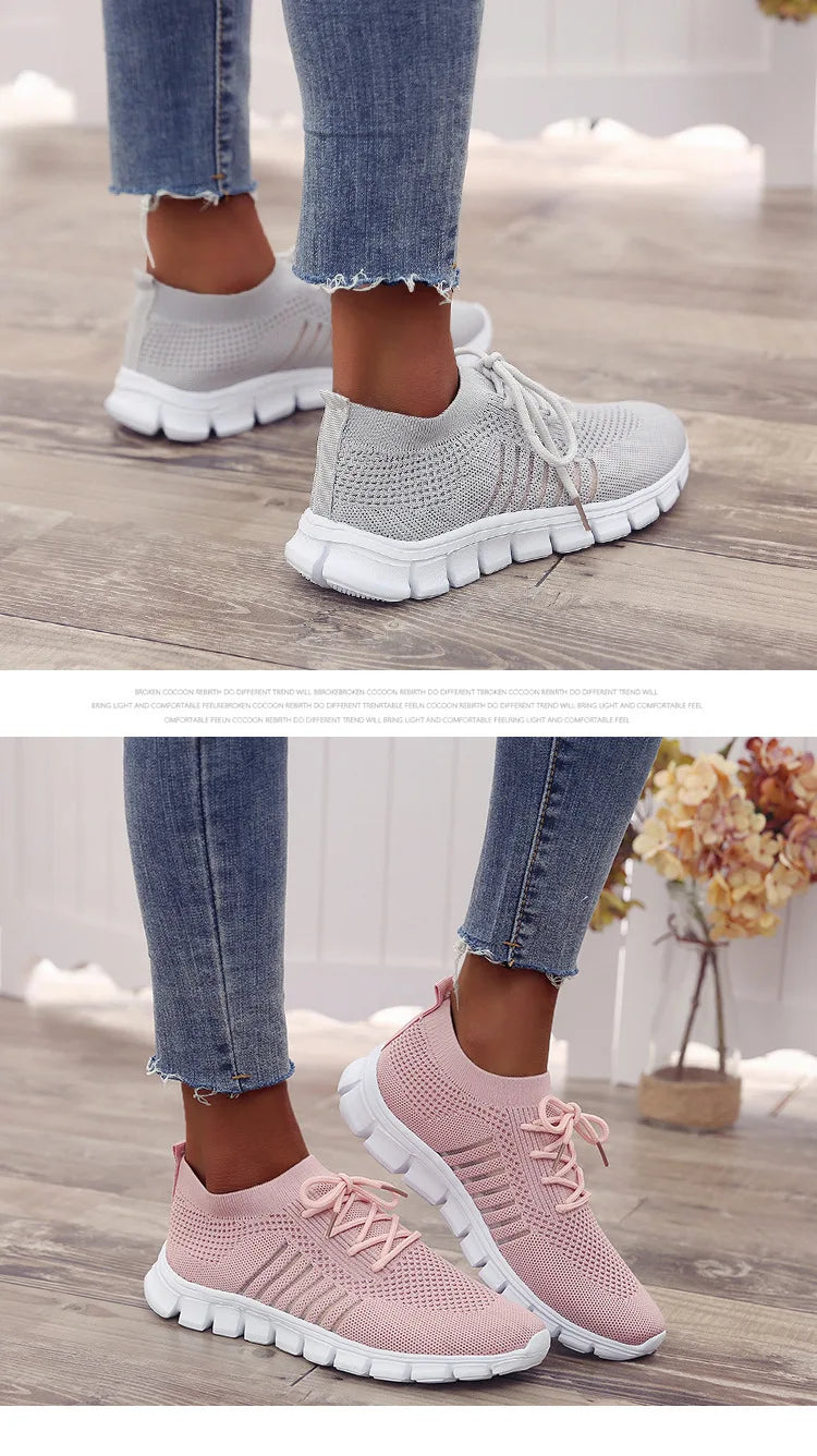 Zapatillas Mujer 2025 Trendy Mesh Platform Sneakers Socks Shoes Tenis Breathable Socofy Casual Sports Shoes Women Flats 1684