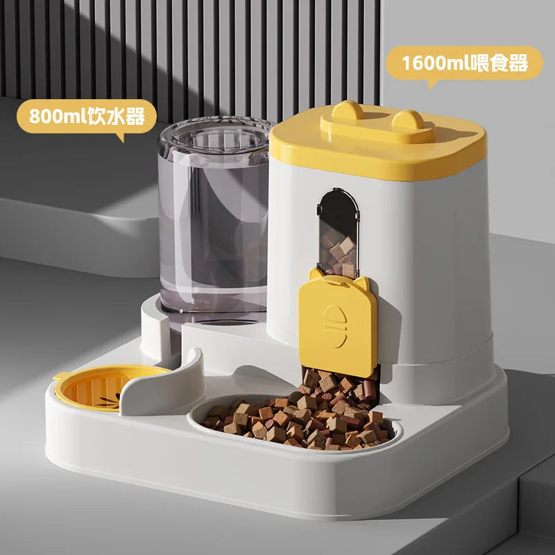 26 New Model Automatic Cat Feeder Dog Bowl Pet Bowl Cat Dish 2-in-1 Water Dispenser Cat Bowl Pet Supplies