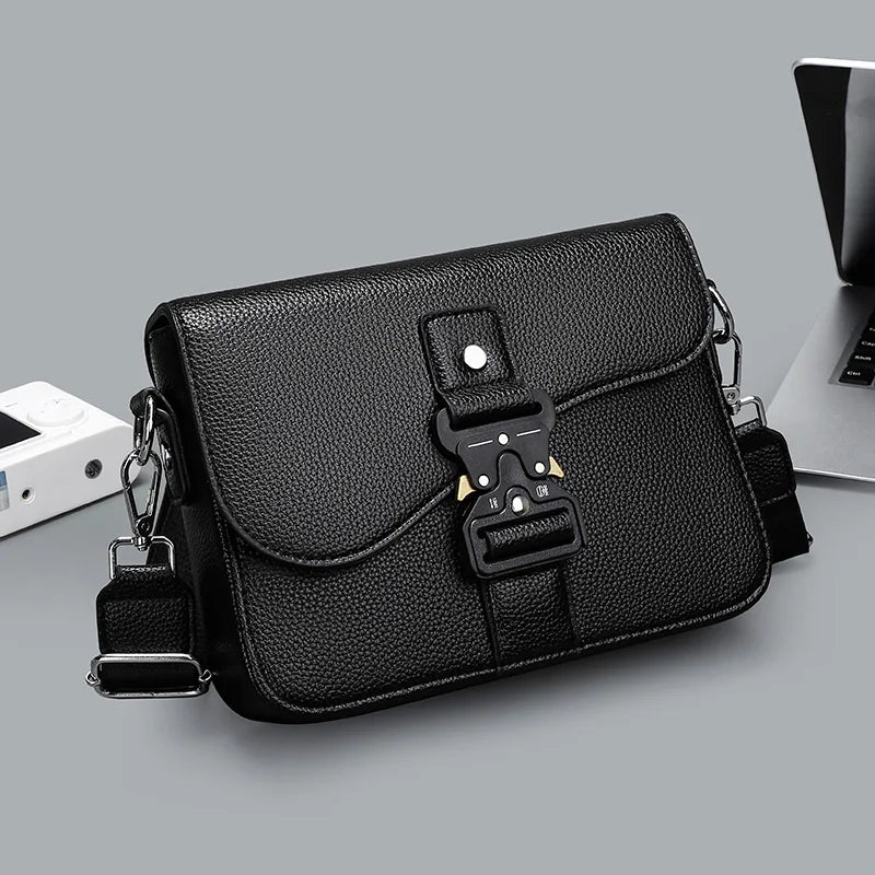 High-End Men's Stylish Crossbody Bag PU Leather Sling Bag Minimalist Business Shoulder Bag Perfect for Daily Commute Travel