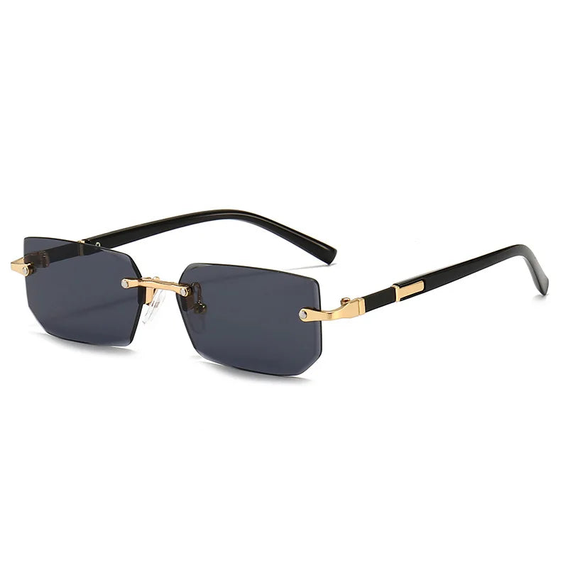Popular Women Men Shades Oval Sun Glasses for Woman Man Summer Traveling UV400 Rimless Sunglasses Round Fashion Gafas De Sol