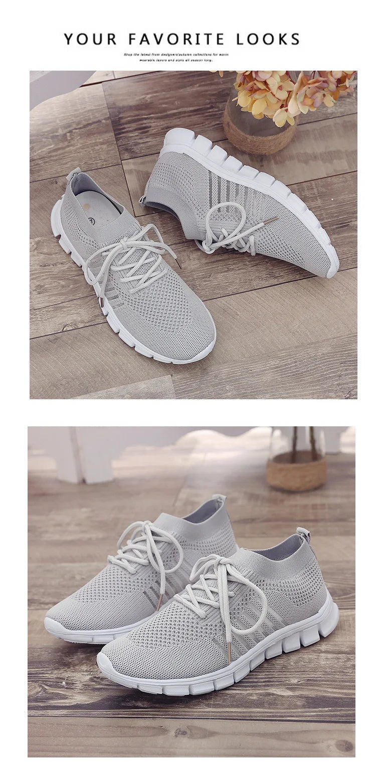 Zapatillas Mujer 2025 Trendy Mesh Platform Sneakers Socks Shoes Tenis Breathable Socofy Casual Sports Shoes Women Flats 1684