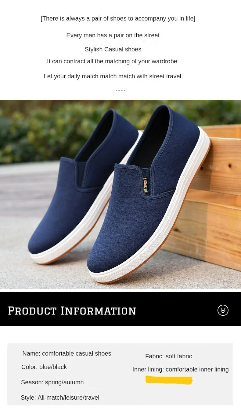 Men Canvas Shoe Casual Sneaker for MenLight Slip-on Vulcanized Comfortable Male Flats Loafers New Black Trainers Zapatos Hombre