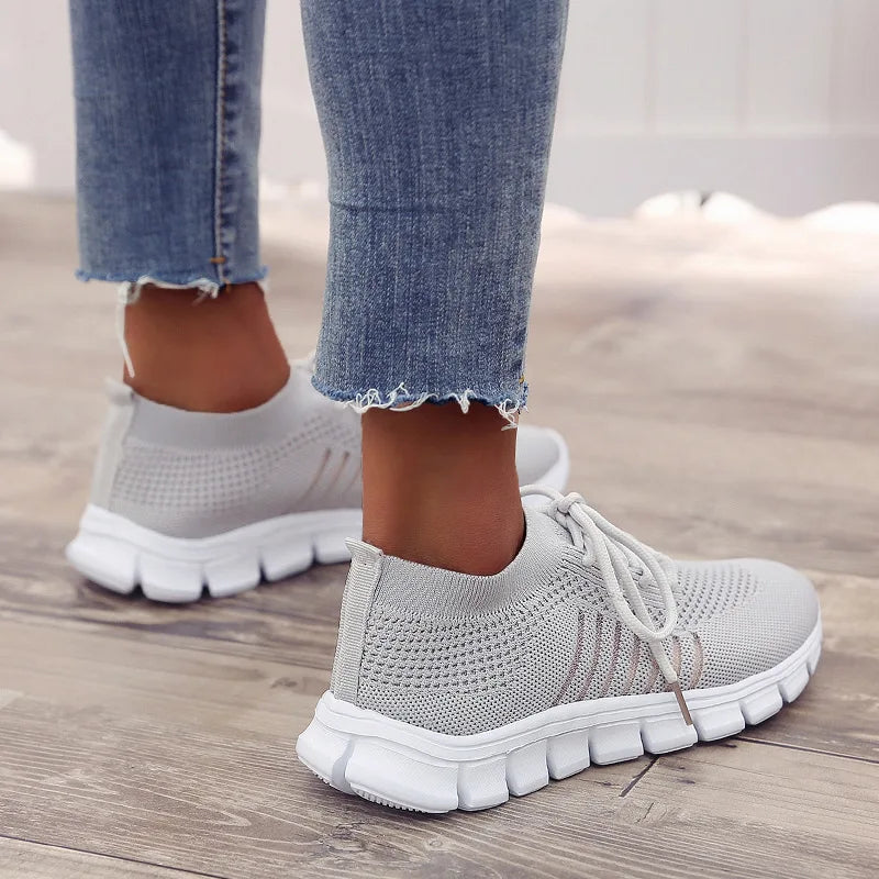 Zapatillas Mujer 2025 Trendy Mesh Platform Sneakers Socks Shoes Tenis Breathable Socofy Casual Sports Shoes Women Flats 1684