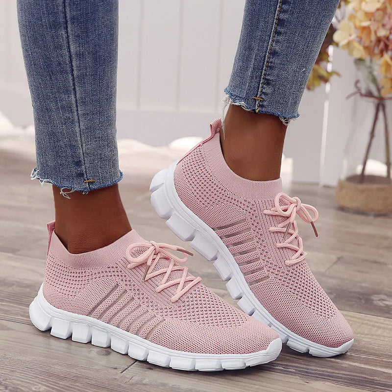 Zapatillas Mujer 2025 Trendy Mesh Platform Sneakers Socks Shoes Tenis Breathable Socofy Casual Sports Shoes Women Flats 1684